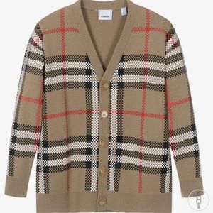 Burberry
Teen Boys/Girls Beige Check Wool Cardigan